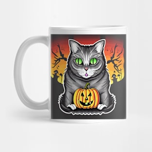 Spooky Halloween Cat Mug